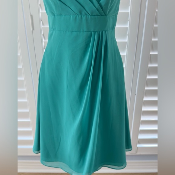 Alfred Angelo Emerald Green Halter Formal Dress Bridesmaid Size 6 - Picture 5 of 10